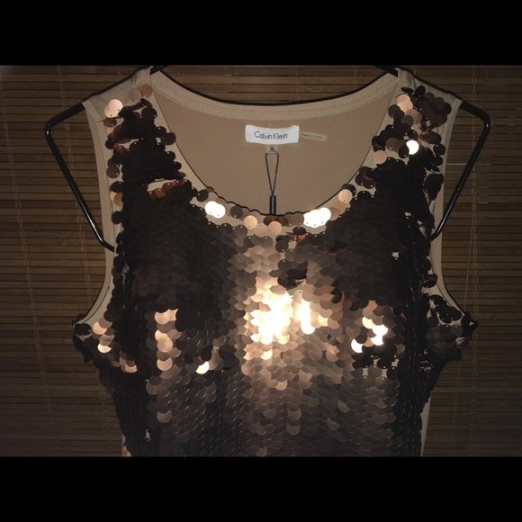 Calvin Klein Tops - NWT Gold Bling Top